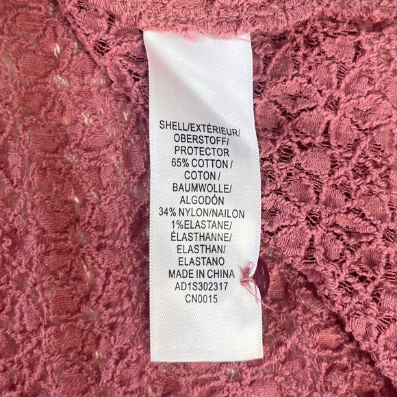 Adrianna Papell Mesarose Textured Blouse Shirt Button Front Pink Size Large New - Picture 8 of 11